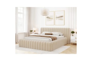 Säng med stoppning Eltap Carilla med metallram/gaslyft/förvaring - Royal 18, Beige, 140x200 cm - Möbler - Säng - Sängram & sängstomme