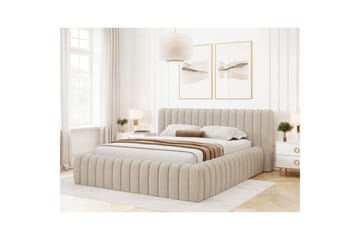 Säng med stoppning Eltap Carilla med metallram/gaslyft/förvaring - Sola 18, Beige, 140x200 cm - Möbler - Säng - Sängram & sängstomme