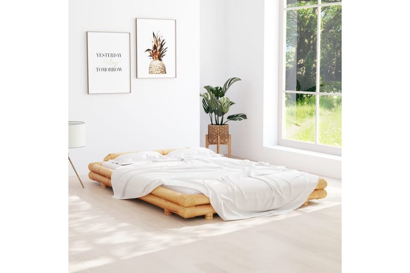 Sängram bambu 140x200 cm - Brun - Möbler - Säng - Sängram & sängstomme