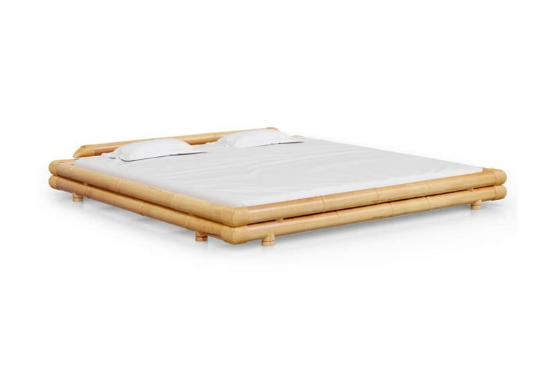 Sängram bambu 200x200 cm - Brun - Sängram & sängstomme