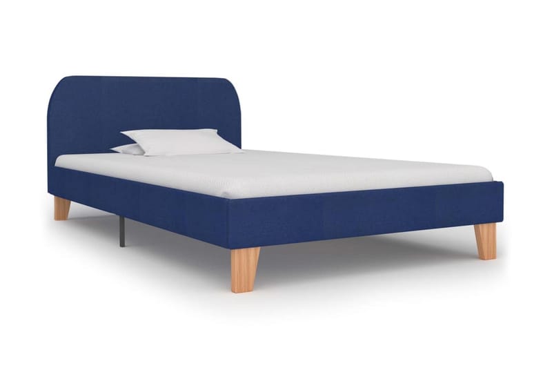 Sängram blå tyg 90x200 cm - Blå - Sängram & sängstomme