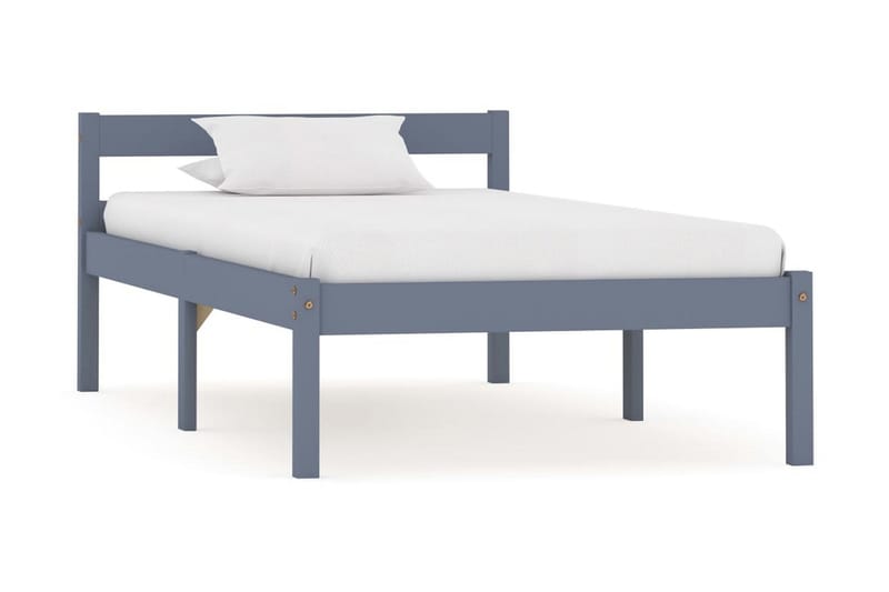 Sängram grå massiv furu 100x200 cm - Grå - Möbler - Säng - Sängram & sängstomme