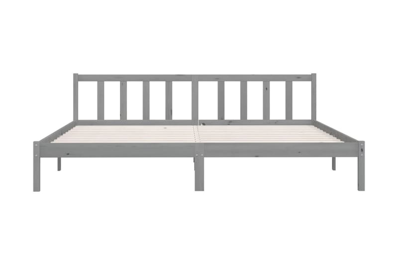 Sängram grå massiv furu 200x200 cm - Grå - Möbler - Säng - Sängram & sängstomme
