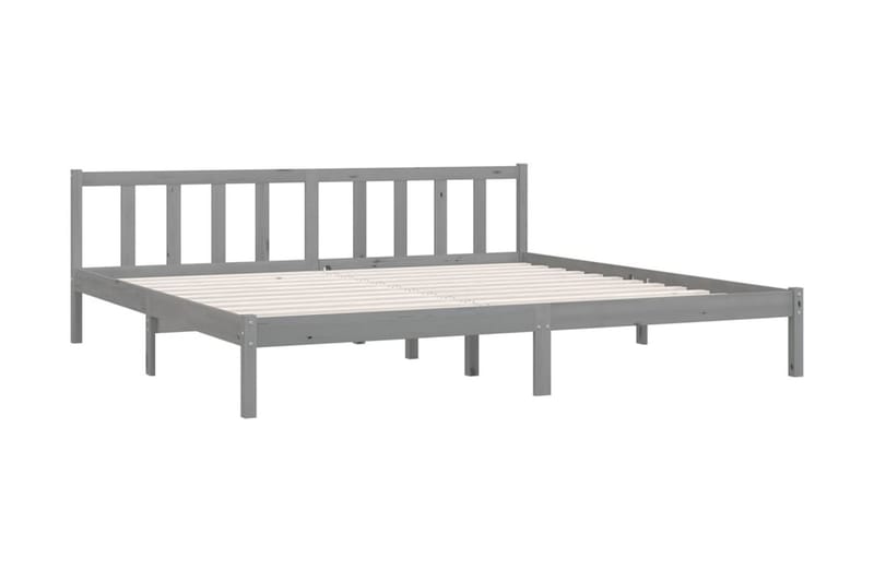 Sängram grå massiv furu 200x200 cm - Grå - Möbler - Säng - Sängram & sängstomme