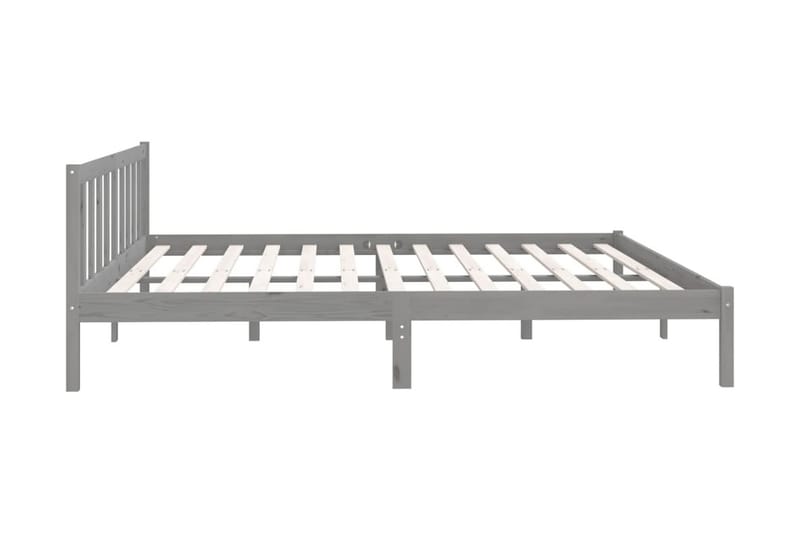Sängram grå massiv furu 200x200 cm - Grå - Möbler - Säng - Sängram & sängstomme