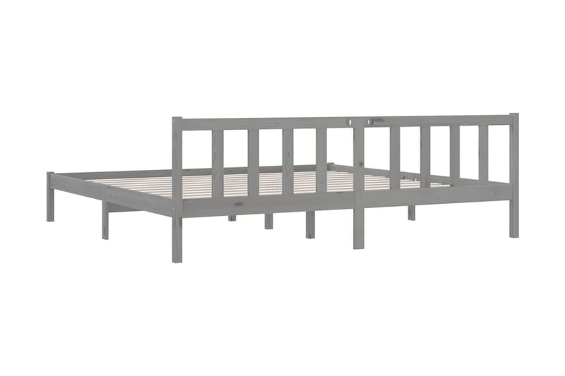 Sängram grå massiv furu 200x200 cm - Grå - Möbler - Säng - Sängram & sängstomme