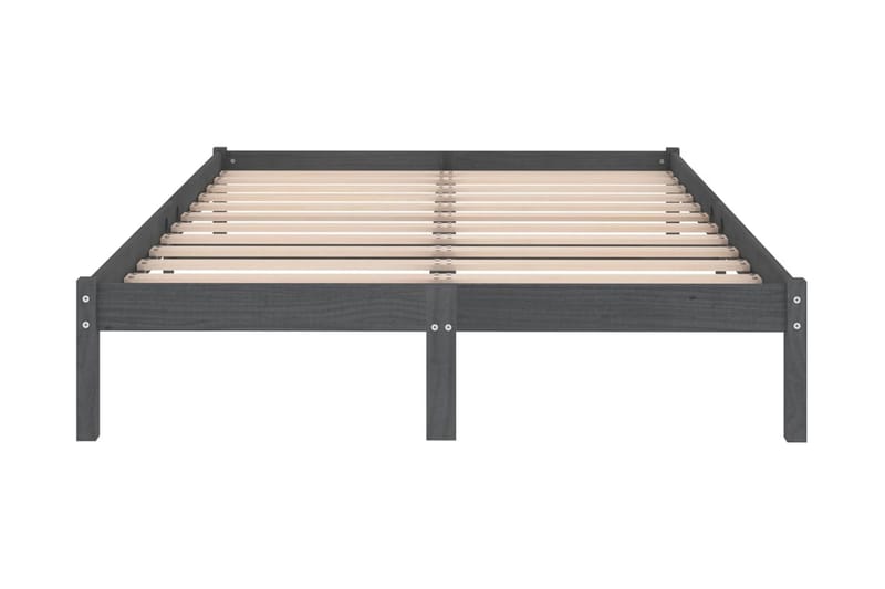 Sängram grå massiv furu 200x200 cm - Grå - Möbler - Säng - Sängram & sängstomme