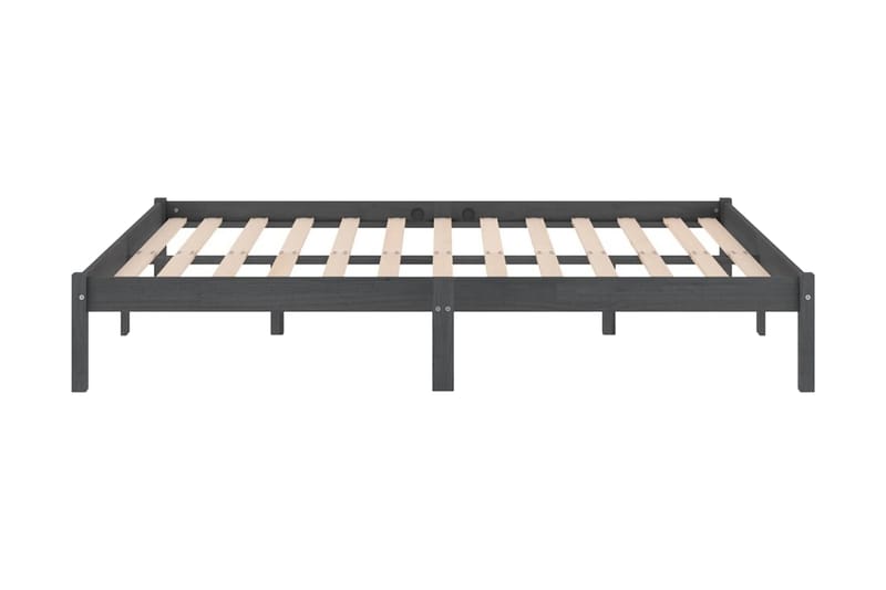 Sängram grå massiv furu 200x200 cm - Grå - Möbler - Säng - Sängram & sängstomme