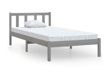 Sängram grå massiv furu 90x190 cm