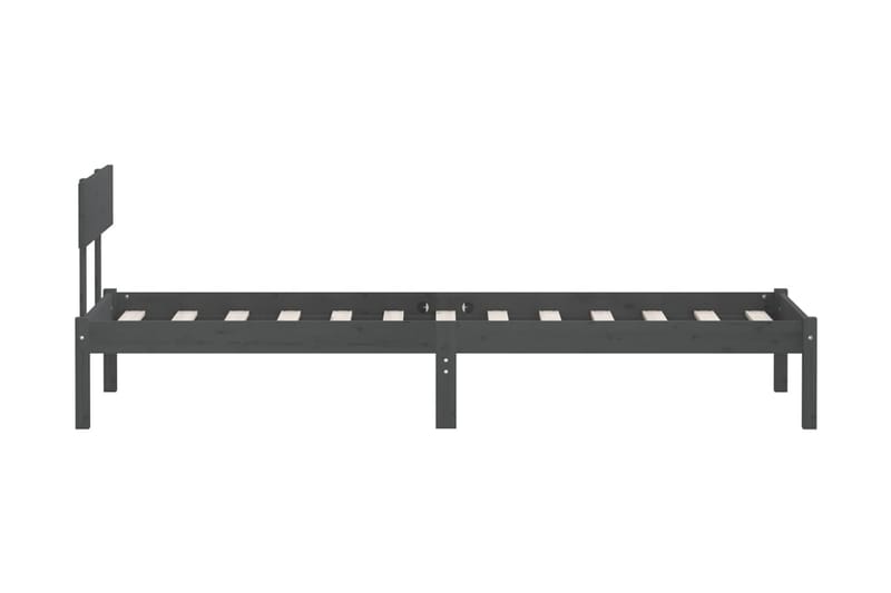 Sängram grå massiv furu 90x190 cm - Grå - Möbler - Säng - Sängram & sängstomme