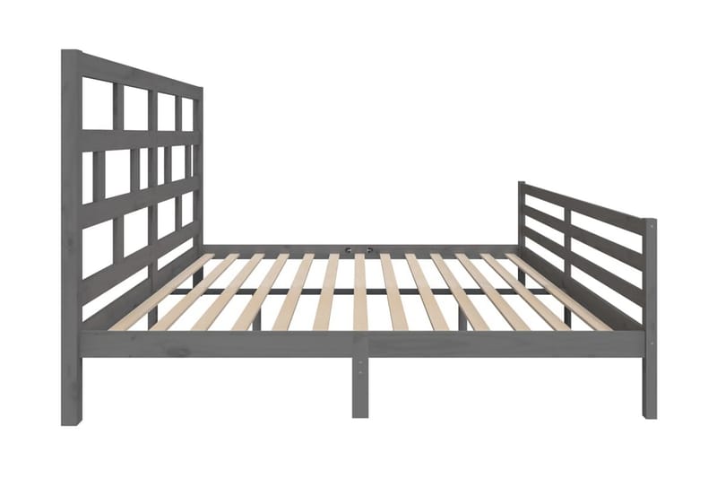 Sängram grå massivt furu 200x200 cm - Grå - Möbler - Säng - Sängram & sängstomme