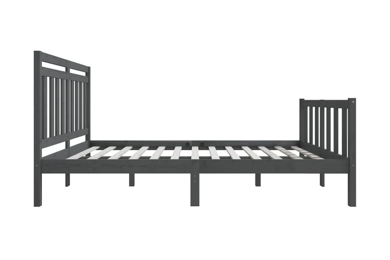 Sängram grå massivt trä 150x200 cm - Grå - Möbler - Säng - Sängram & sängstomme
