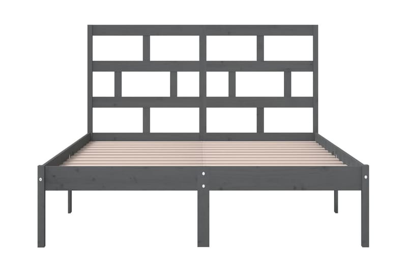 Sängram grå massivt trä 150x200 cm - Grå - Möbler - Säng - Sängram & sängstomme
