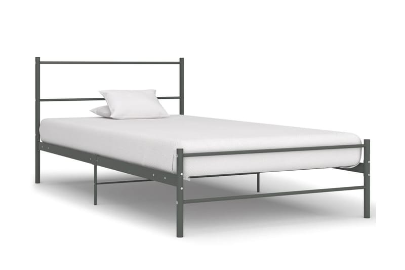 Sängram grå metall 100x200 cm - Grå - Möbler - Säng - Sängram & sängstomme