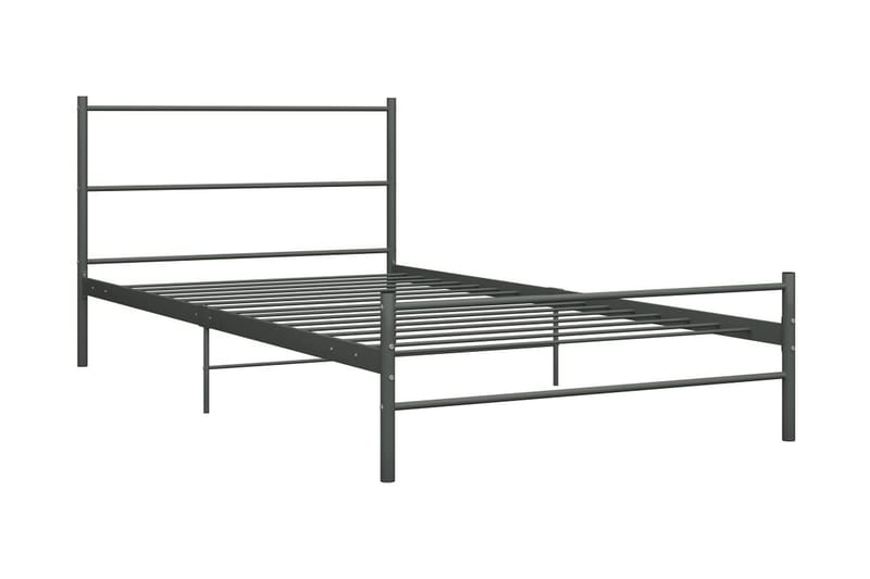 Sängram grå metall 100x200 cm - Grå - Möbler - Säng - Sängram & sängstomme