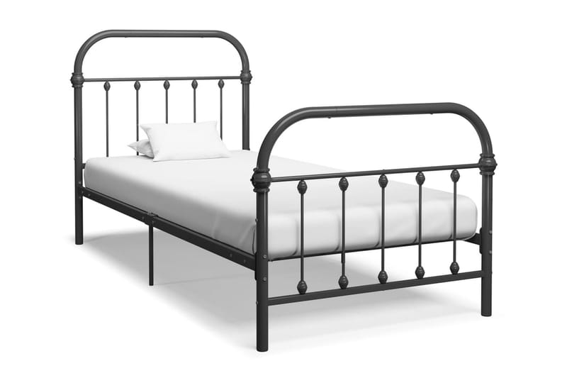 Sängram grå metall 100x200 cm - Grå - Möbler - Säng - Sängram & sängstomme