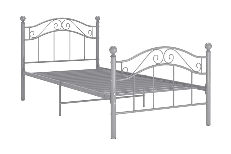 Sängram grå metall 100x200 cm - Grå - Möbler - Säng - Sängram & sängstomme