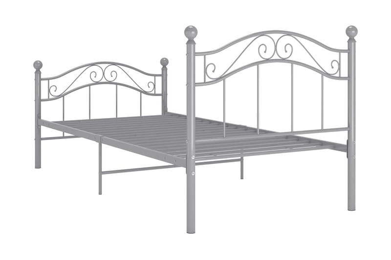 Sängram grå metall 100x200 cm - Grå - Möbler - Säng - Sängram & sängstomme