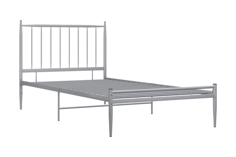 Sängram grå metall 100x200 cm - Grå - Möbler - Säng - Sängram & sängstomme