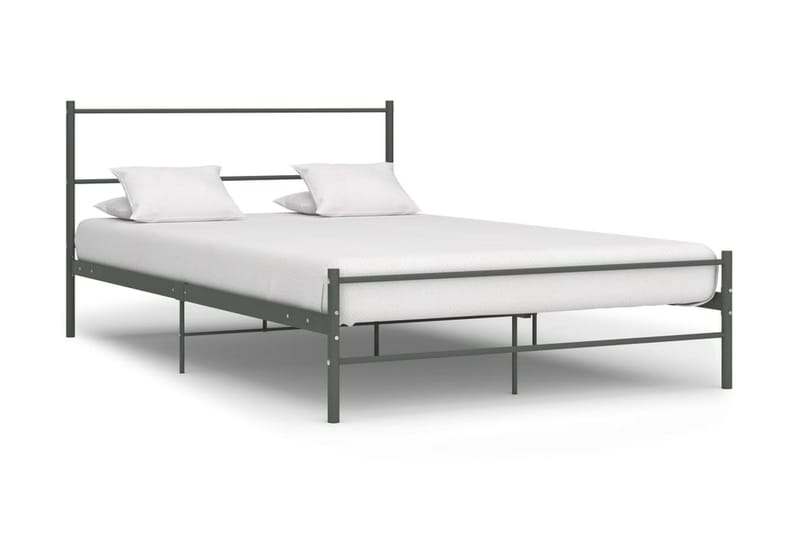 Sängram grå metall 160x200 cm - Grå - Sängram & sängstomme