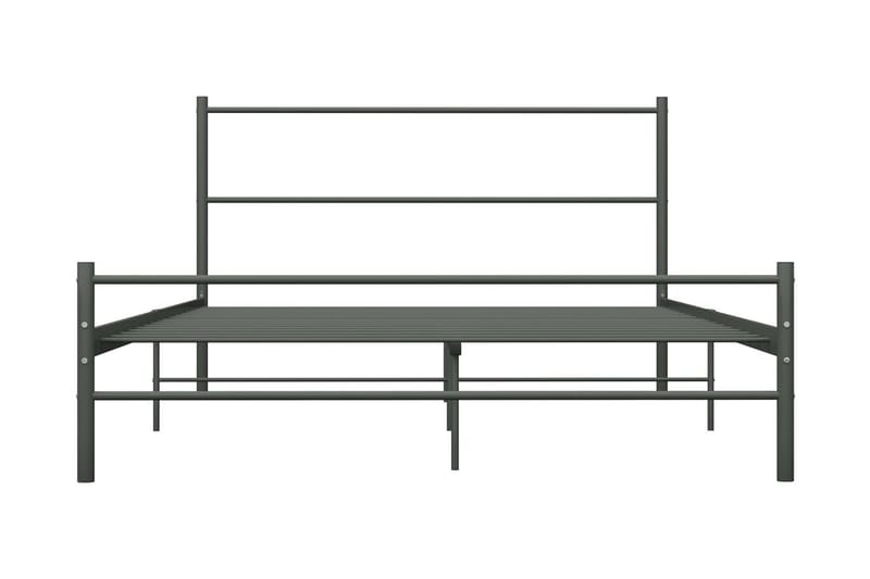 Sängram grå metall 160x200 cm - Grå - Möbler - Säng - Sängram & sängstomme