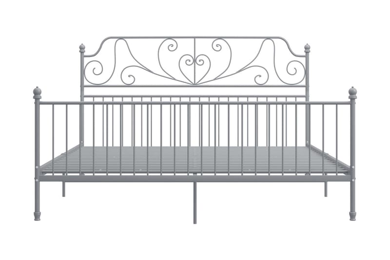 Sängram grå metall 200x200 cm - Grå - Möbler - Säng - Sängram & sängstomme