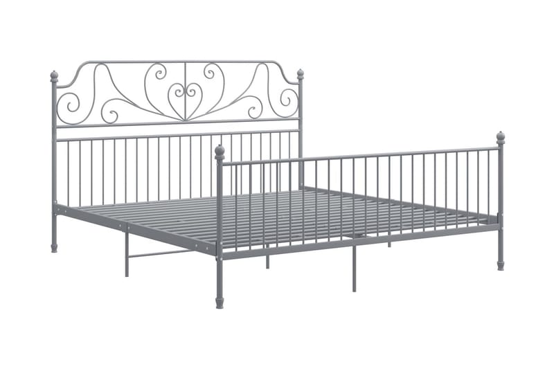 Sängram grå metall 200x200 cm - Grå - Möbler - Säng - Sängram & sängstomme