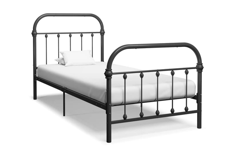 Sängram grå metall 90x200 cm - Grå - Möbler - Säng - Sängram & sängstomme