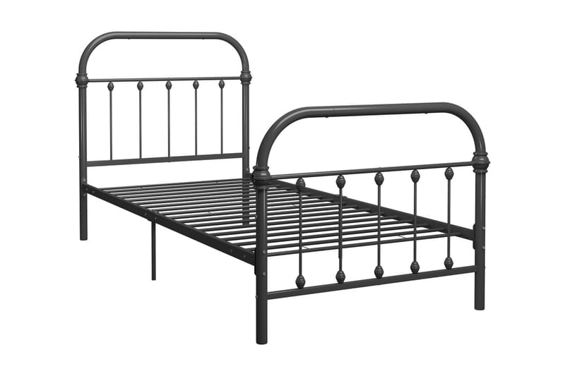 Sängram grå metall 90x200 cm - Grå - Möbler - Säng - Sängram & sängstomme