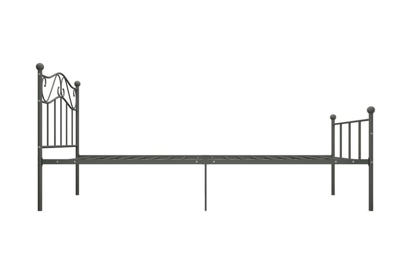 Sängram grå metall 90x200 cm - Grå - Sängram & sängstomme