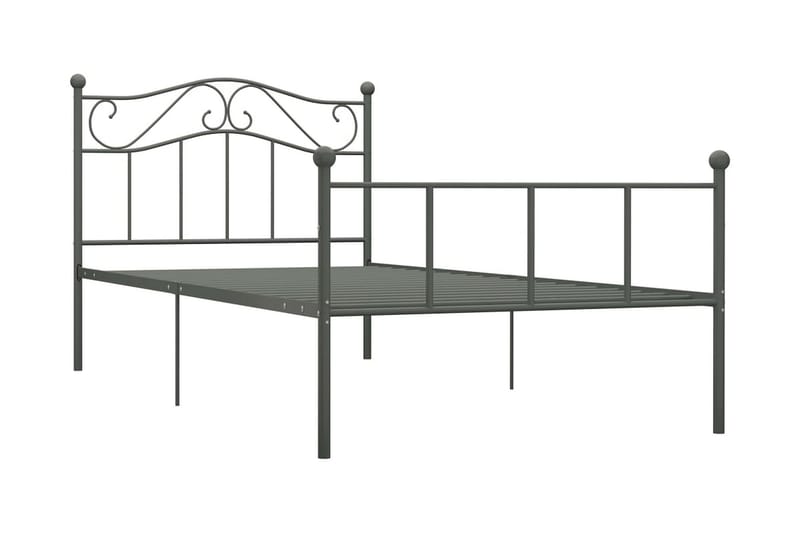 Sängram grå metall 90x200 cm - Grå - Möbler - Säng - Sängram & sängstomme