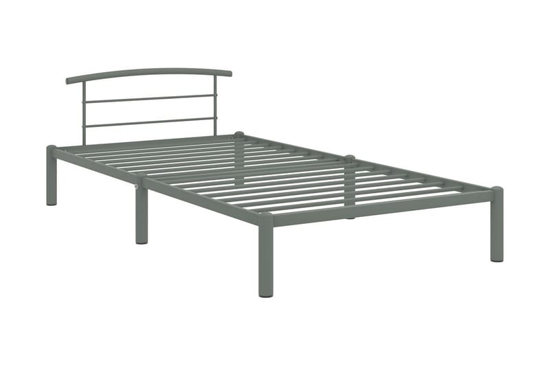 Sängram grå metall 90x200 cm - Grå - Möbler - Säng - Sängram & sängstomme