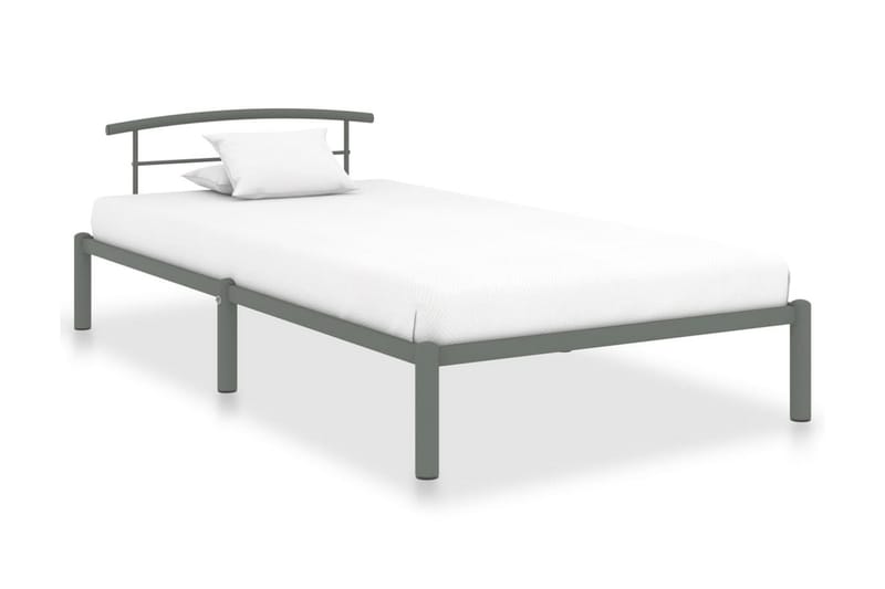 Sängram grå metall 90x200 cm - Grå - Möbler - Säng - Sängram & sängstomme