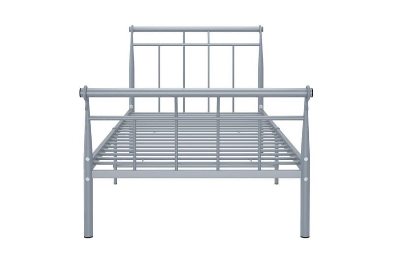 Sängram grå metall 90x200 cm - Grå - Sängram & sängstomme