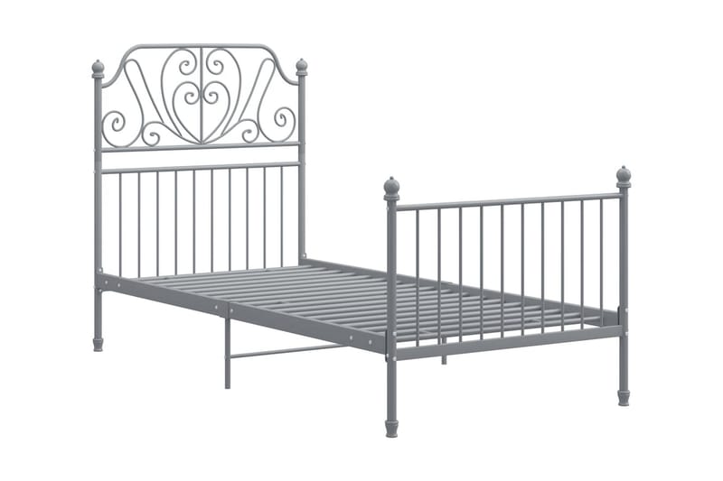 Sängram grå metall 90x200 cm - Grå - Möbler - Säng - Sängram & sängstomme