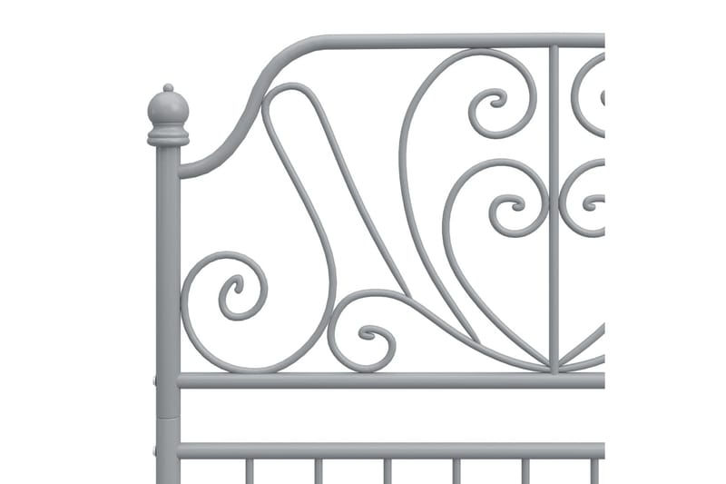 Sängram grå metall 90x200 cm - Grå - Möbler - Säng - Sängram & sängstomme