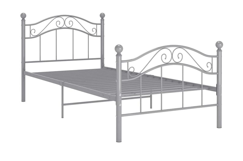 Sängram grå metall 90x200 cm - Grå - Möbler - Säng - Sängram & sängstomme