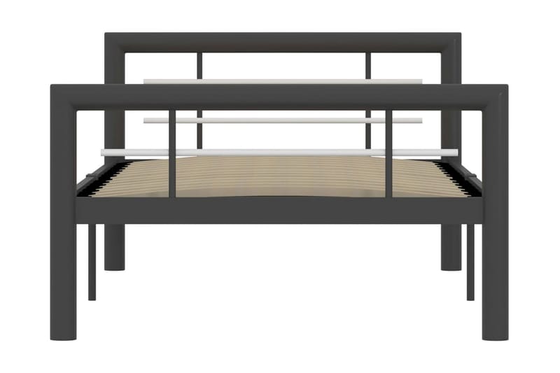 Sängram grå och vit metall 100x200 cm - Grå - Möbler - Säng - Sängram & sängstomme