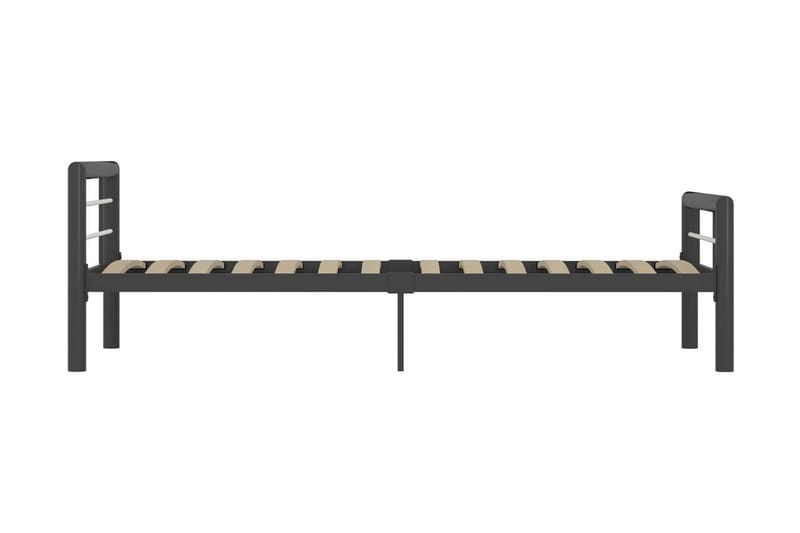 Sängram grå och vit metall 100x200 cm - Grå - Möbler - Säng - Sängram & sängstomme