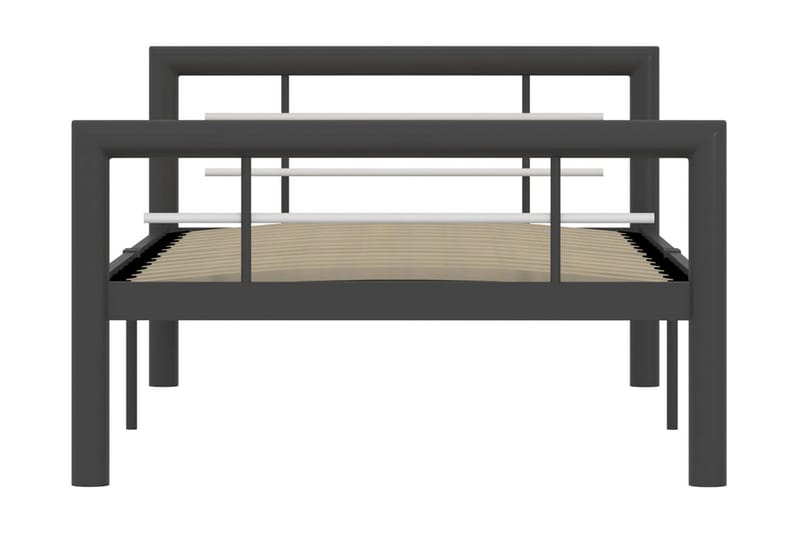 Sängram grå och vit metall 90x200 cm - Grå - Möbler - Säng - Sängram & sängstomme