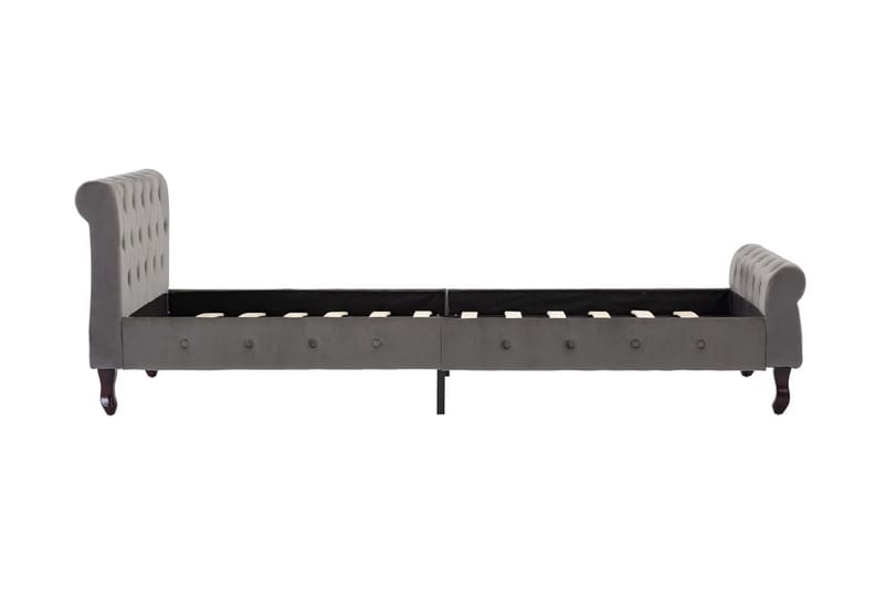 Sängram grå sammet 100x200 cm - Grå - Möbler - Säng - Sängram & sängstomme