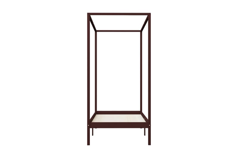 Sängram himmelsäng mörkbrun massiv furu 90x200 cm - Brun - Möbler - Säng - Sängram & sängstomme