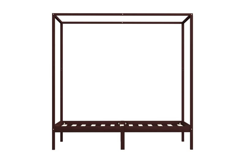 Sängram himmelsäng mörkbrun massiv furu 90x200 cm - Brun - Möbler - Säng - Sängram & sängstomme