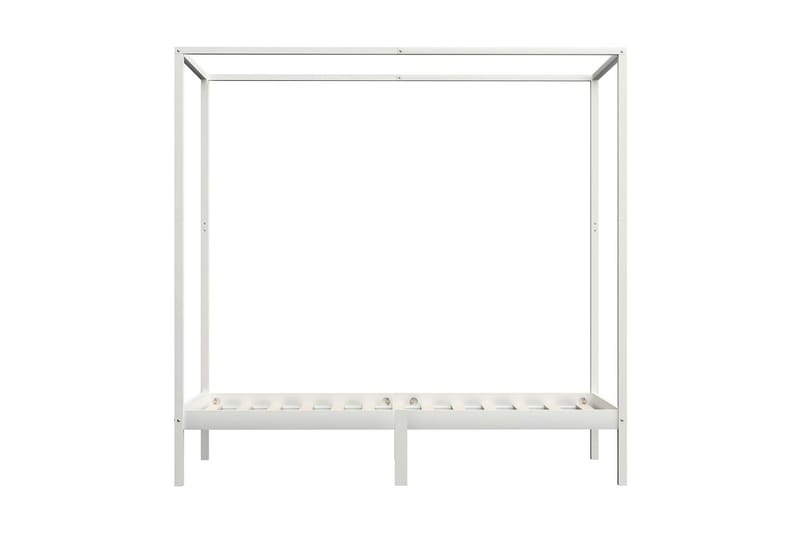 Sängram himmelsäng vit massiv furu 100x200 cm - Vit - Möbler - Säng - Himmelsäng