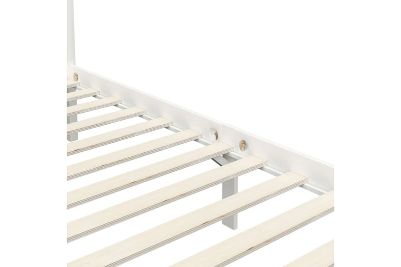 Sängram himmelsäng vit massiv furu 100x200 cm - Vit - Möbler - Säng - Himmelsäng