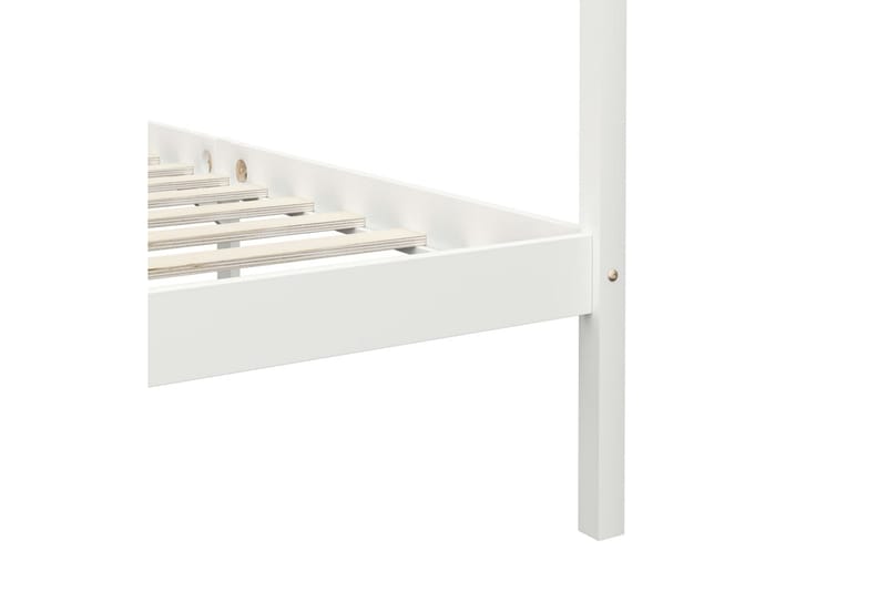 Sängram himmelsäng vit massiv furu 100x200 cm - Vit - Möbler - Säng - Himmelsäng