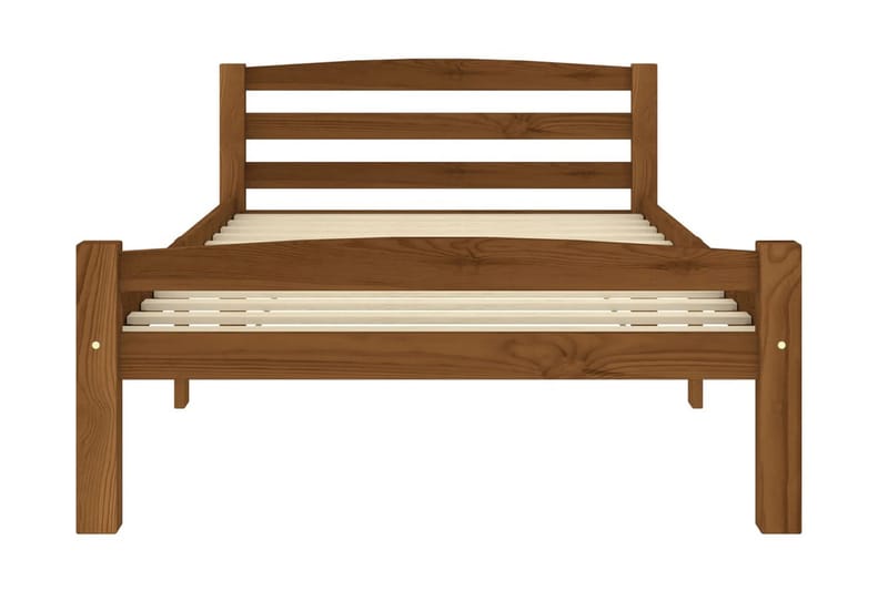 Sängram honungsbrun massiv furu 100x200 cm - Brun - Möbler - Säng - Sängram & sängstomme