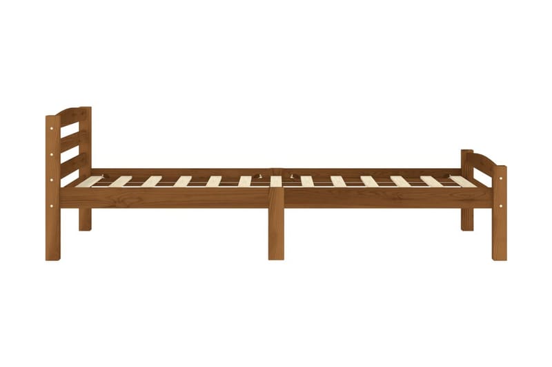 Sängram honungsbrun massiv furu 100x200 cm - Brun - Möbler - Säng - Sängram & sängstomme