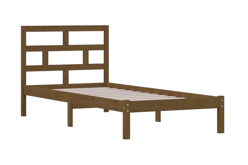 Sängram honungsbrun massiv furu 100x200 cm - Honung - Möbler - Säng - Sängram & sängstomme