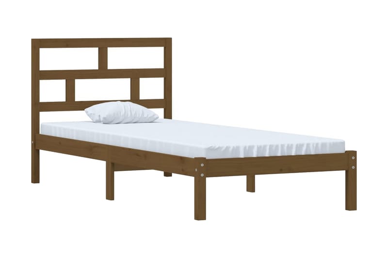 Sängram honungsbrun massiv furu 100x200 cm - Honung - Möbler - Säng - Sängram & sängstomme